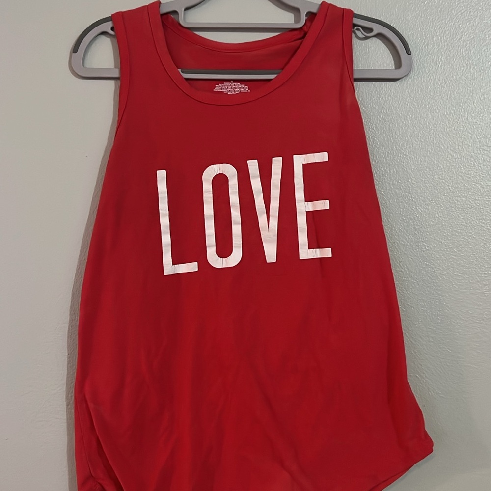 Red Tank Top with 'LOVE' Print